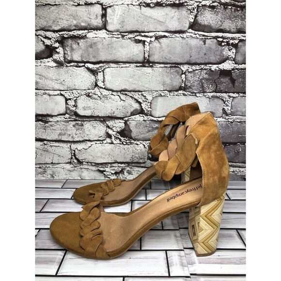 Jeffrey Campbell Lindsay Brown Suede Leather AnkleStrap Heels Women Sz 11M US/42 - Picture 5 of 16